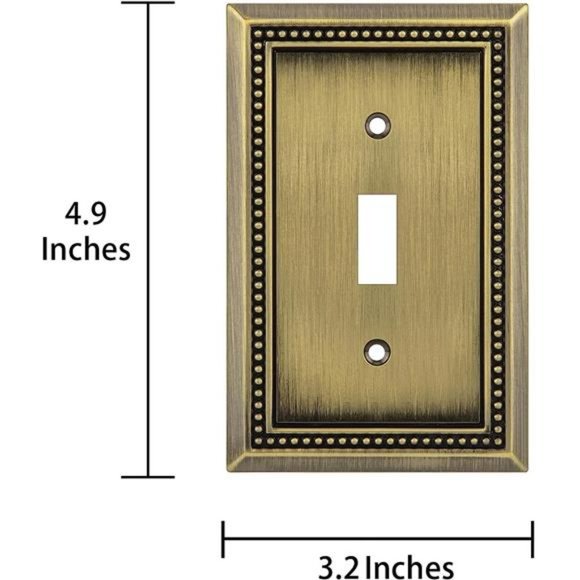 Sunken Pearls Decorative Wall Plate Switch Plate Outlet Cover(Single Toggle,2PK) - Picture 3 of 7